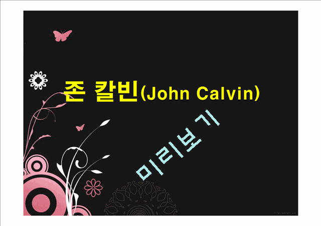 존 칼빈(John Calvin)   (1 )